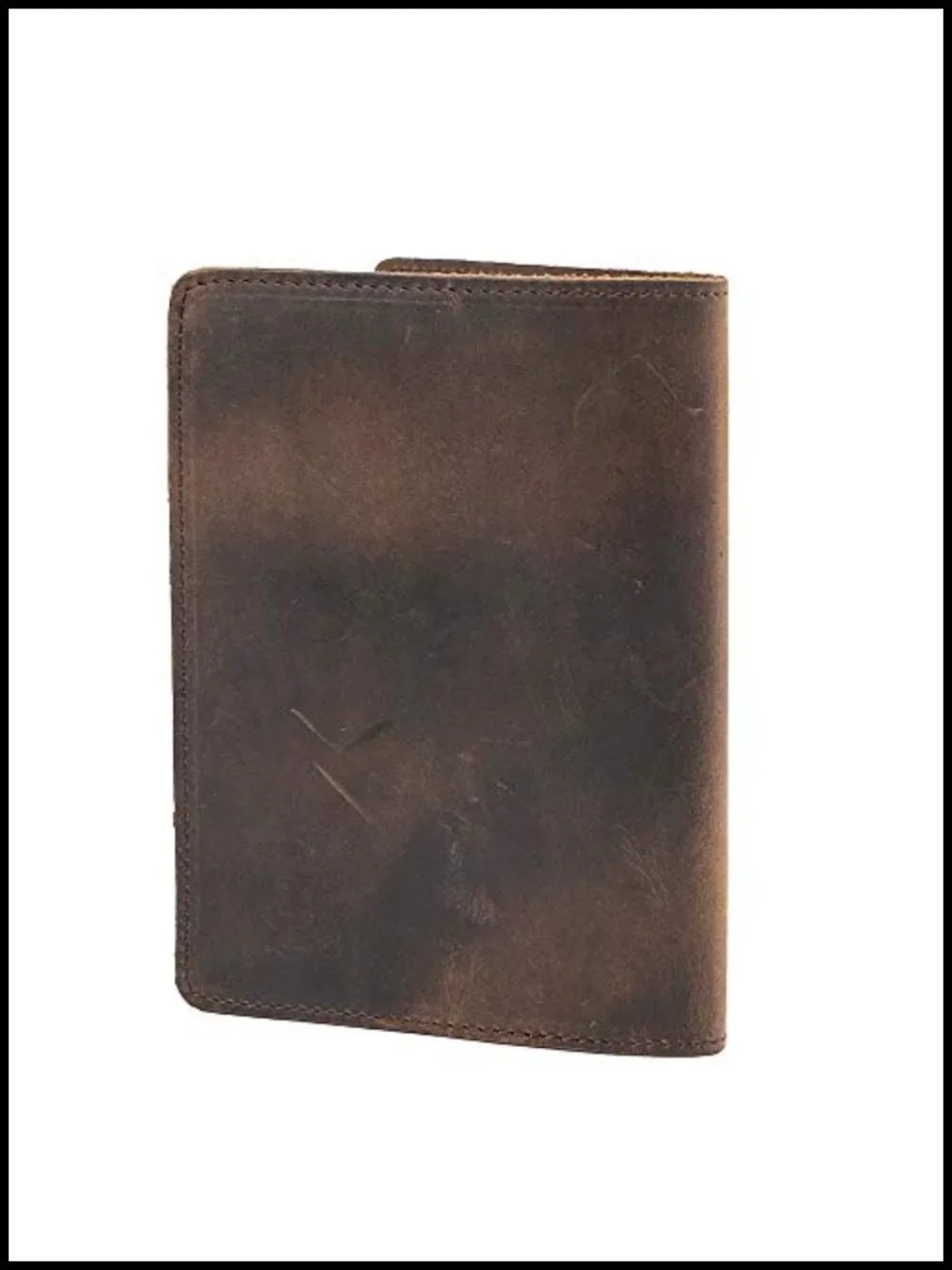 Genuine Crazy Horse Leather RFID Blocking Passport Holder Travel Wallet